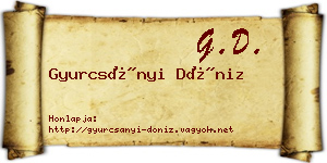 Gyurcsányi Döniz névjegykártya